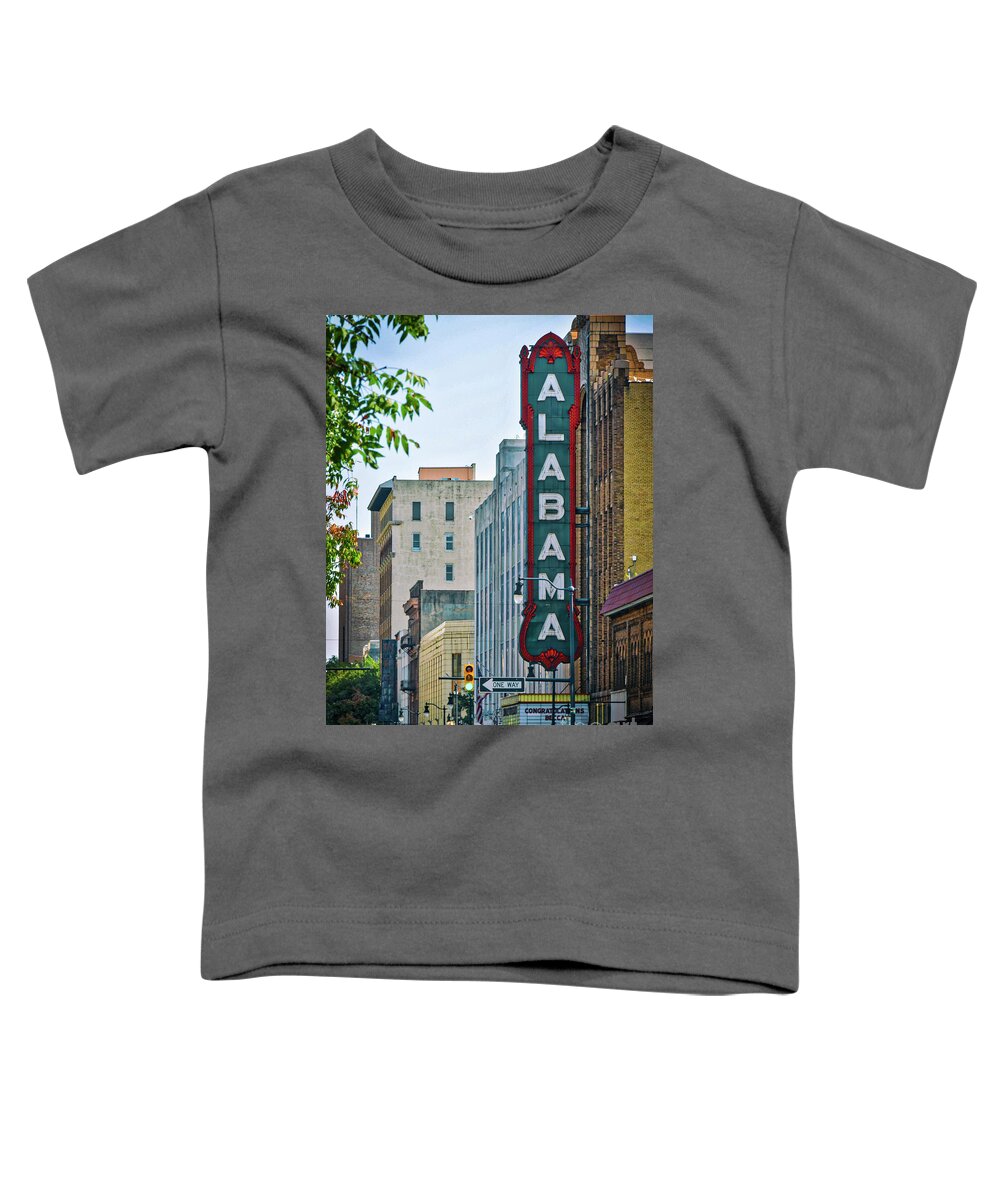 Alabama Toddler T-Shirt featuring the photograph Alabama Theatre by Ken Johnson