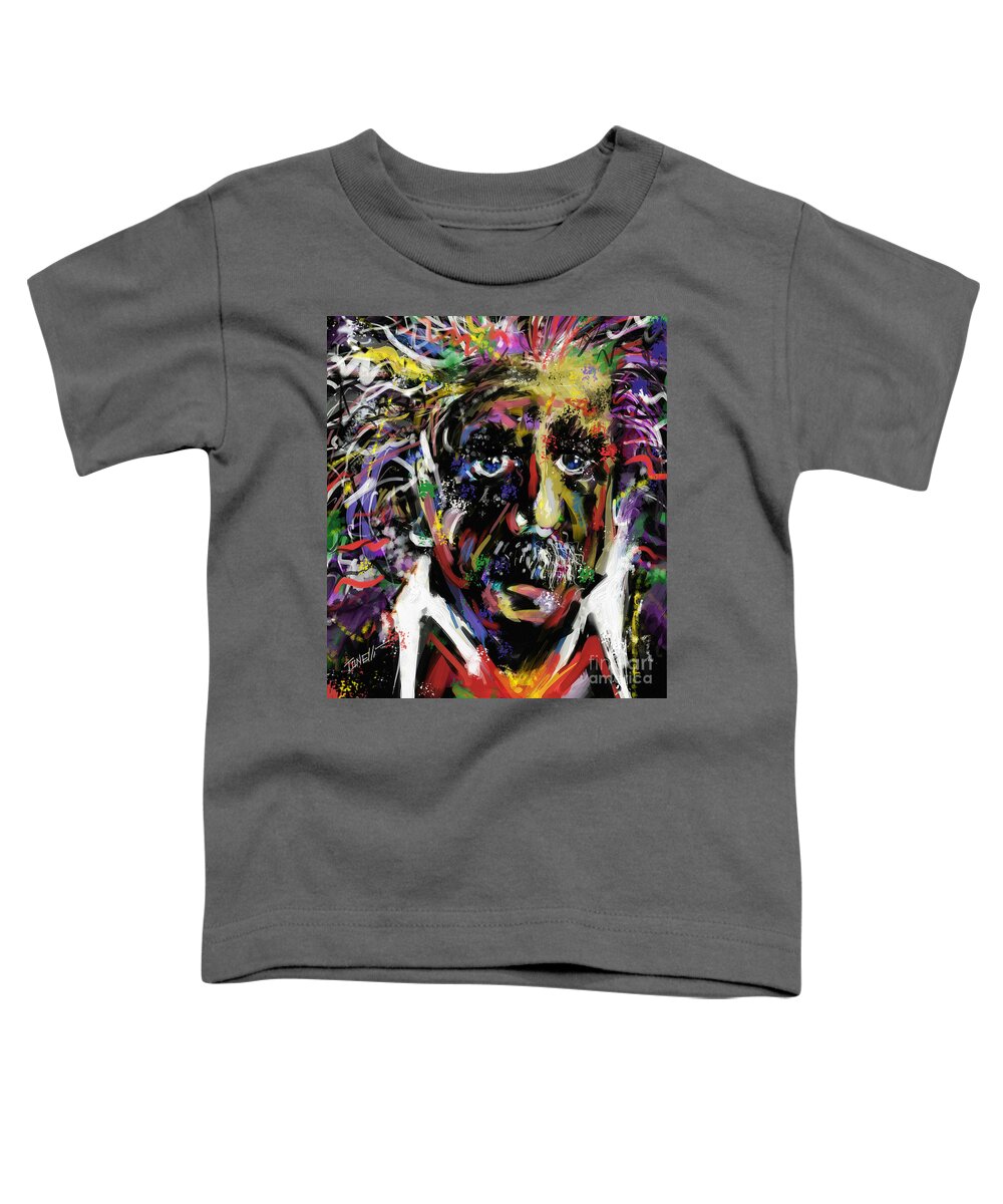 Famous Toddler T-Shirt featuring the mixed media Albert Einstein, Science by Mark Tonelli