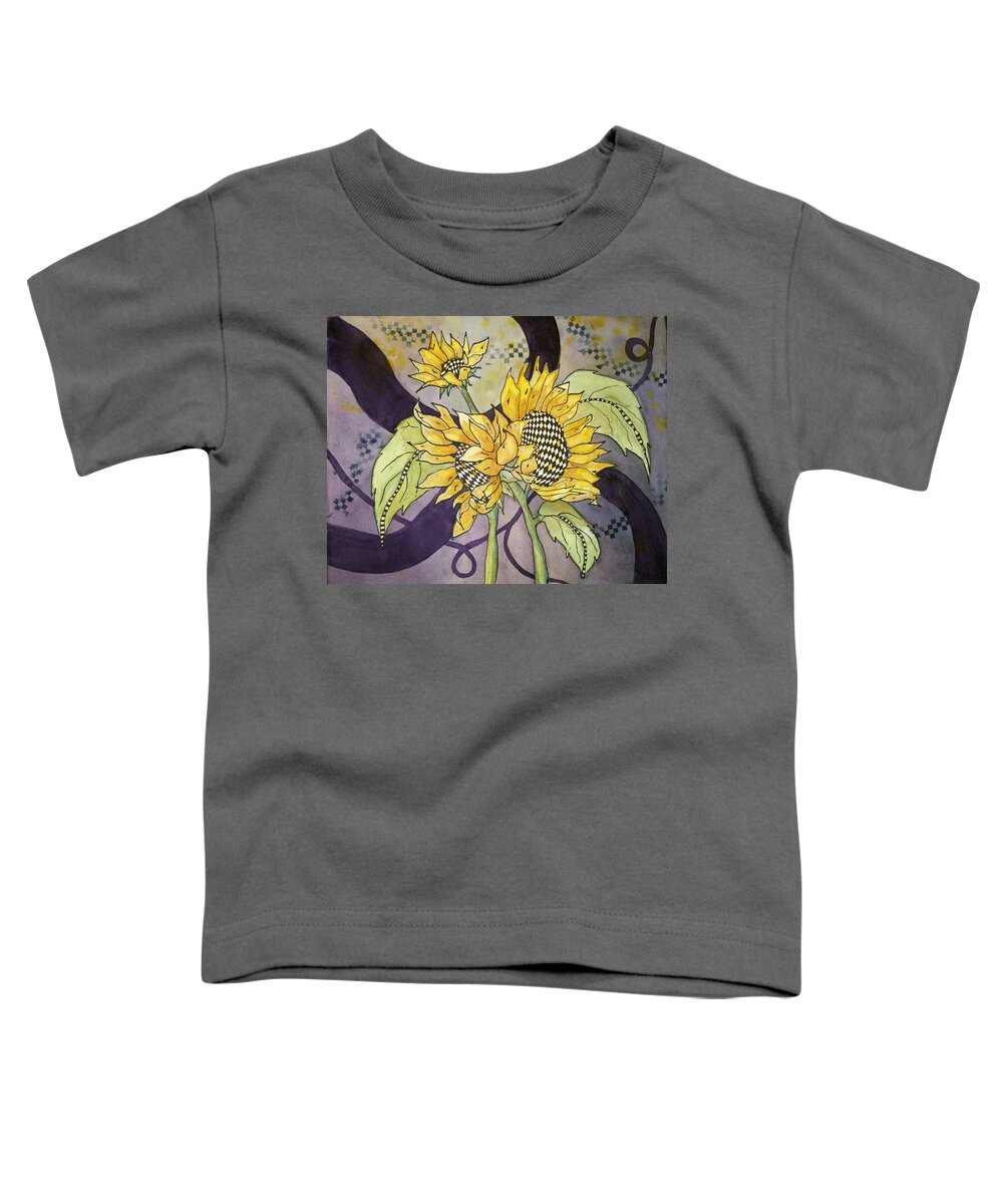 Sunflowers Toddler T-Shirt featuring the painting Alice in Wonderland by Elise Boam