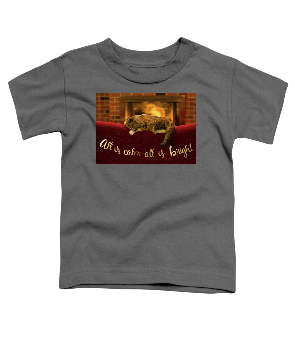 Card Toddler T-Shirt featuring the photograph All Is Calm All Is Bright by Jackie Sajewski