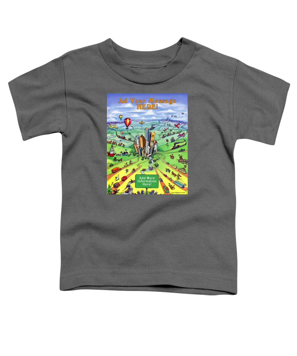 Houston Toddler T-Shirt featuring the digital art All Roads lead to Houston by Kevin Middleton