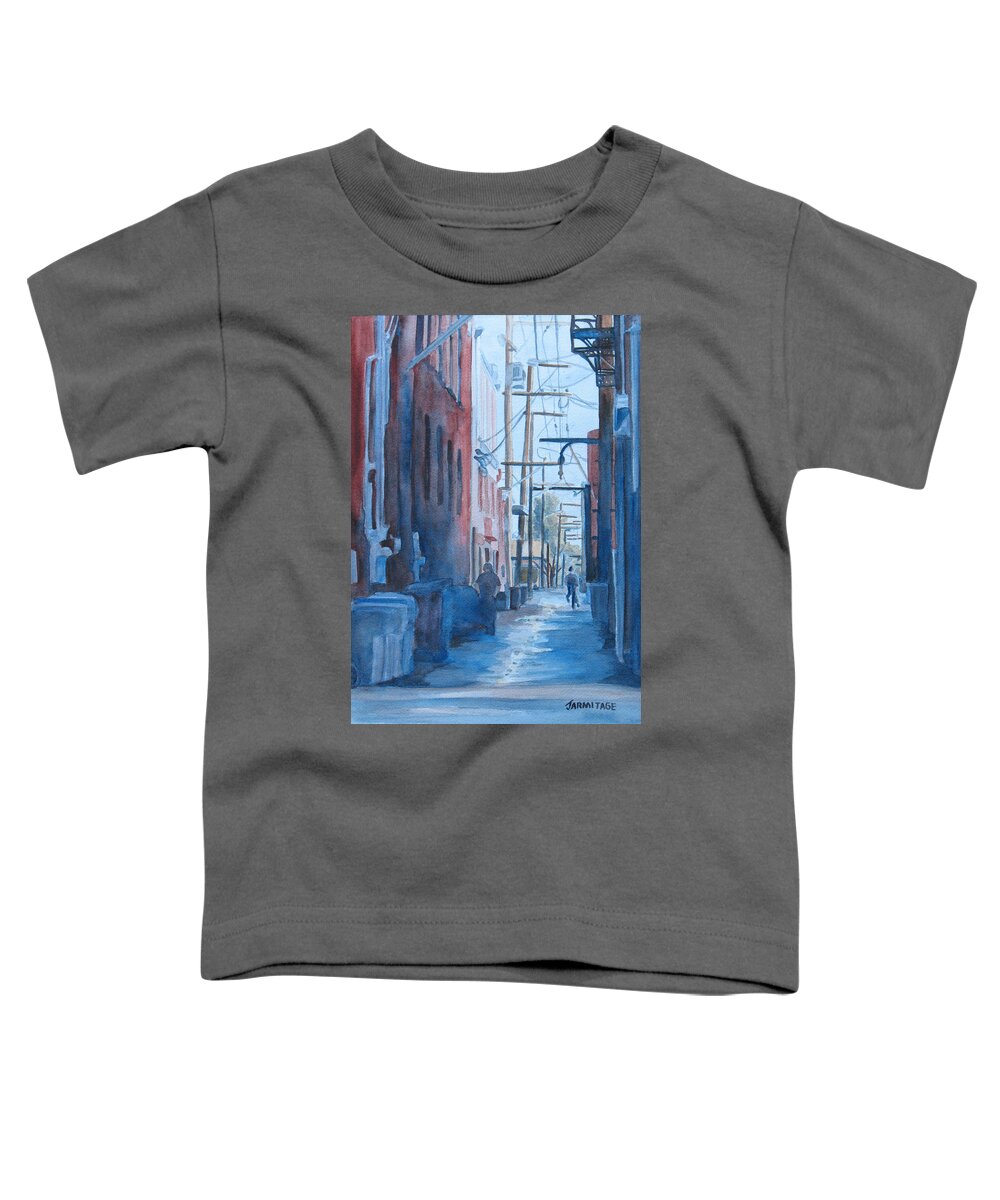 Alley Toddler T-Shirt featuring the painting Alley Shortcut by Jenny Armitage