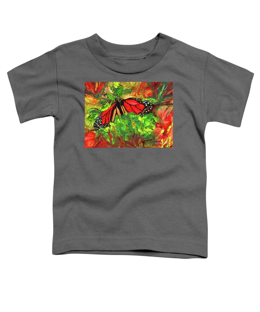 Butterfly Toddler T-Shirt featuring the painting Almost Hidden Borboleta by Eunice Warfel