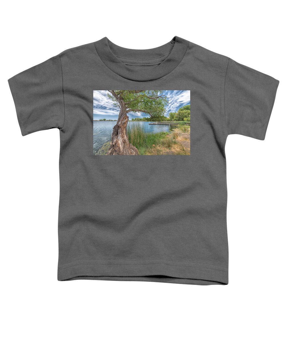 Contra Loma Toddler T-Shirt featuring the photograph Along the Shoreline by Robin Mayoff