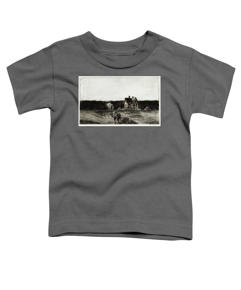 Edward Hopper Toddler T-Shirt featuring the digital art American Landscape by Edward Hopper