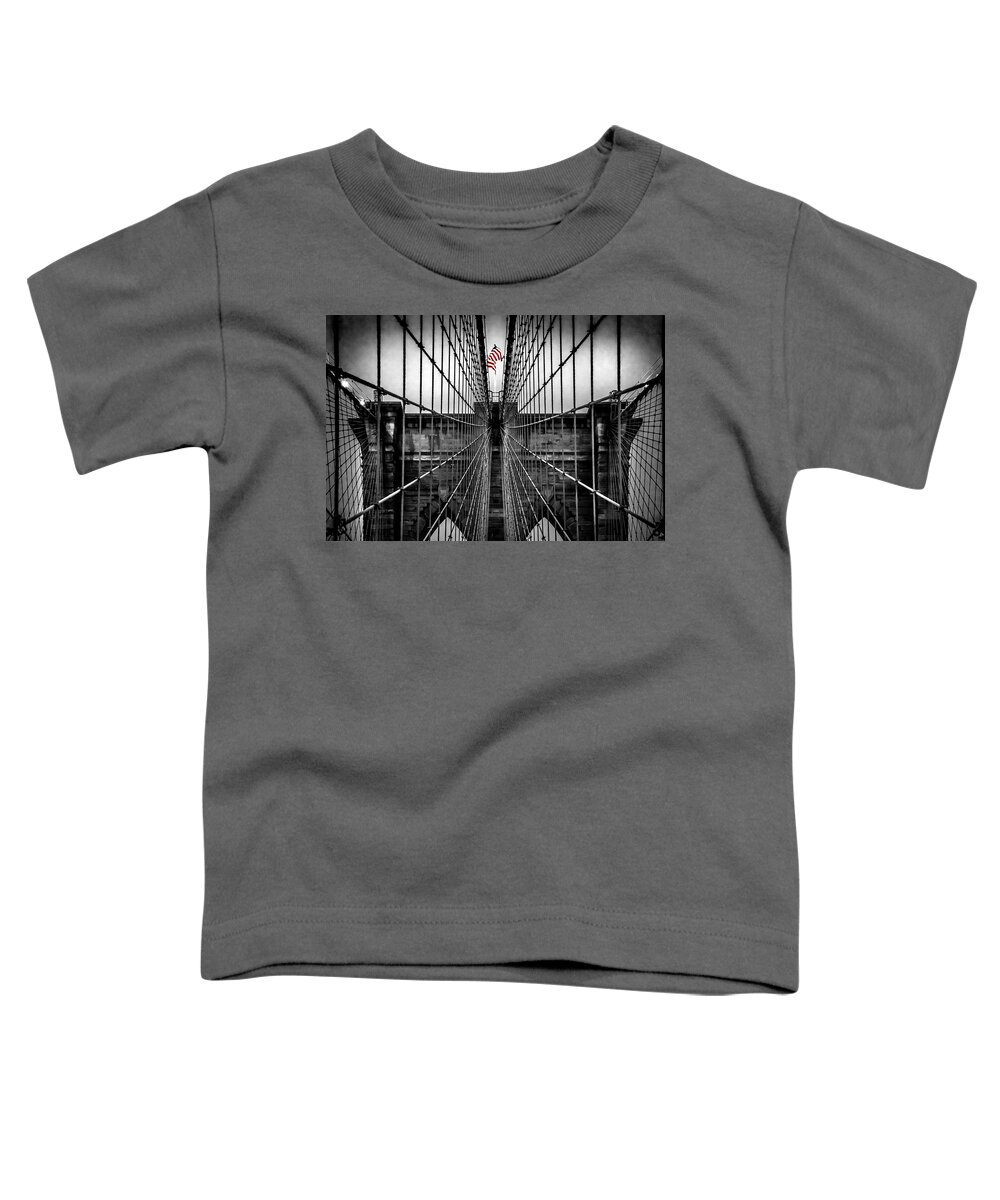 Brooklyn Bridge Toddler T-Shirt featuring the photograph American Patriot by Az Jackson