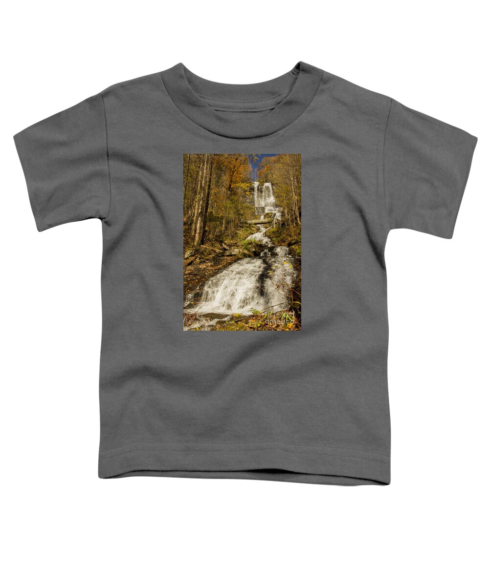 Amicola Falls Toddler T-Shirt featuring the photograph Amicola Falls gushing by Barbara Bowen