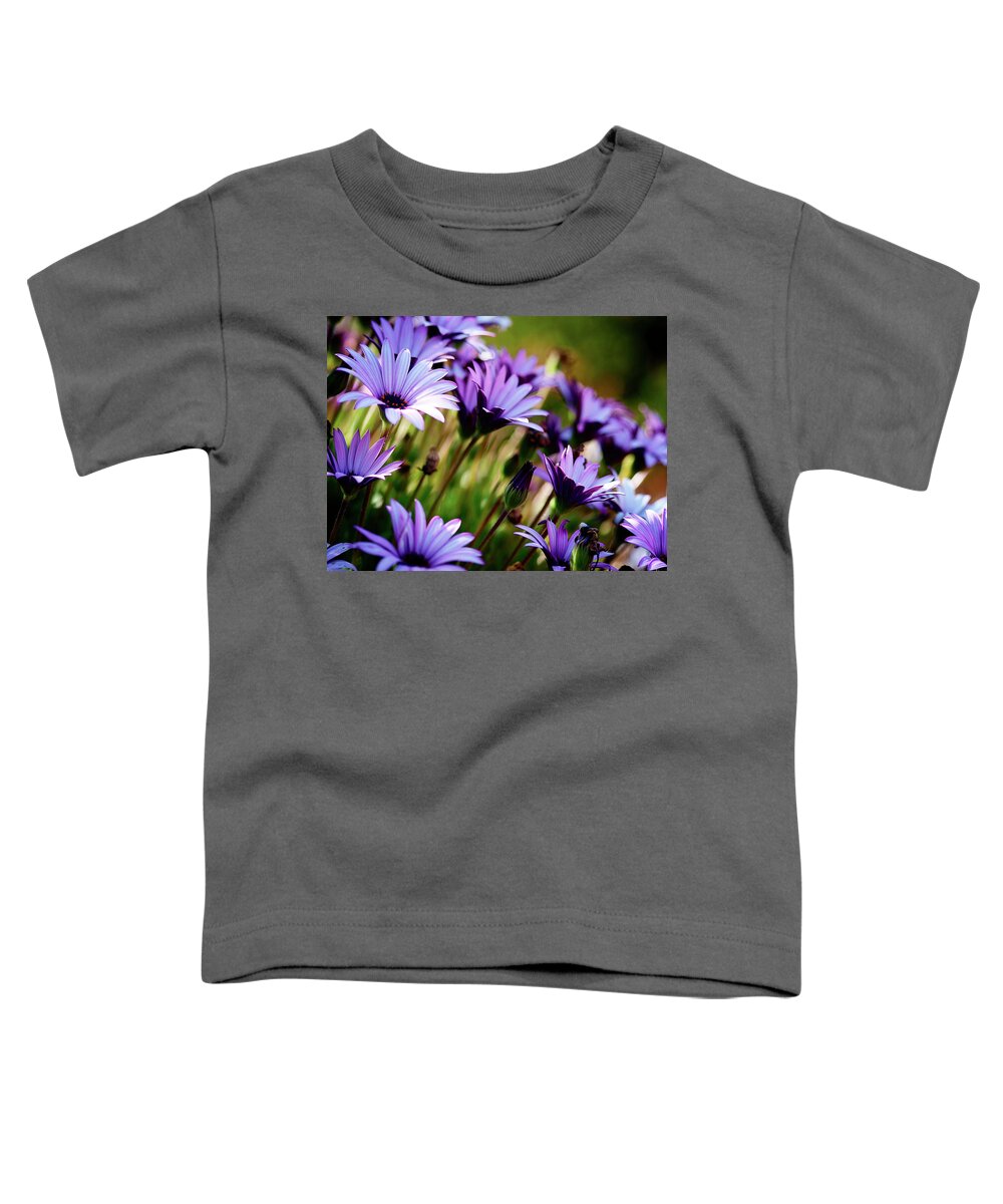 Purple Toddler T-Shirt featuring the photograph Among the flowers by Camille Lopez