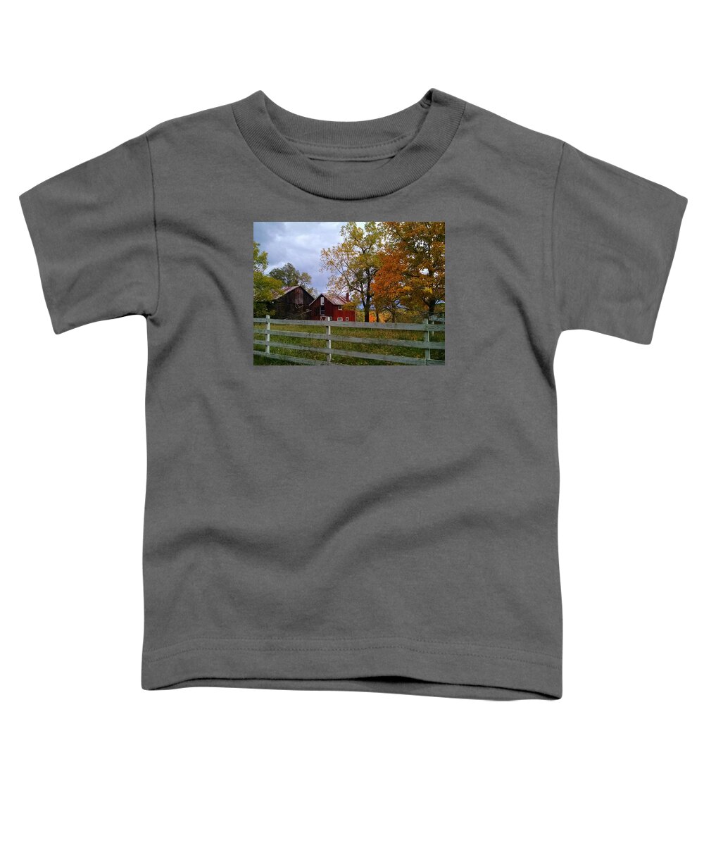 Fall Toddler T-Shirt featuring the photograph An Old Barn by Brad Nellis
