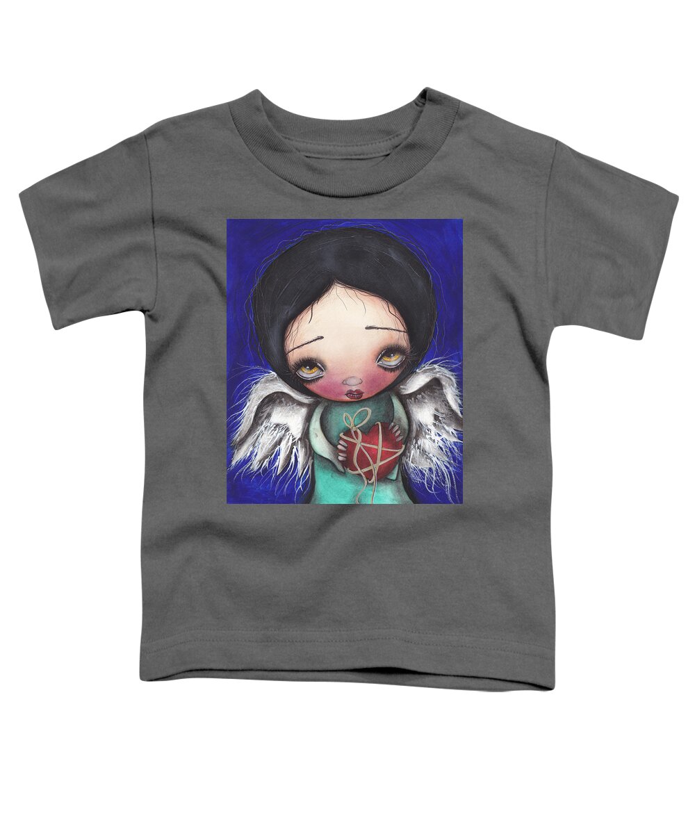 Angel Toddler T-Shirt featuring the painting Angel with Heart by Abril Andrade