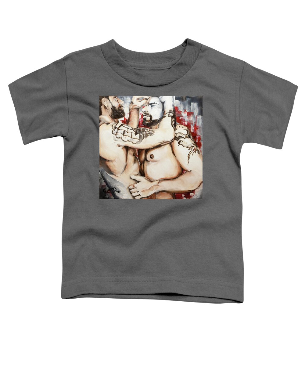 Human Toddler T-Shirt featuring the painting Antes by Carlos Flores