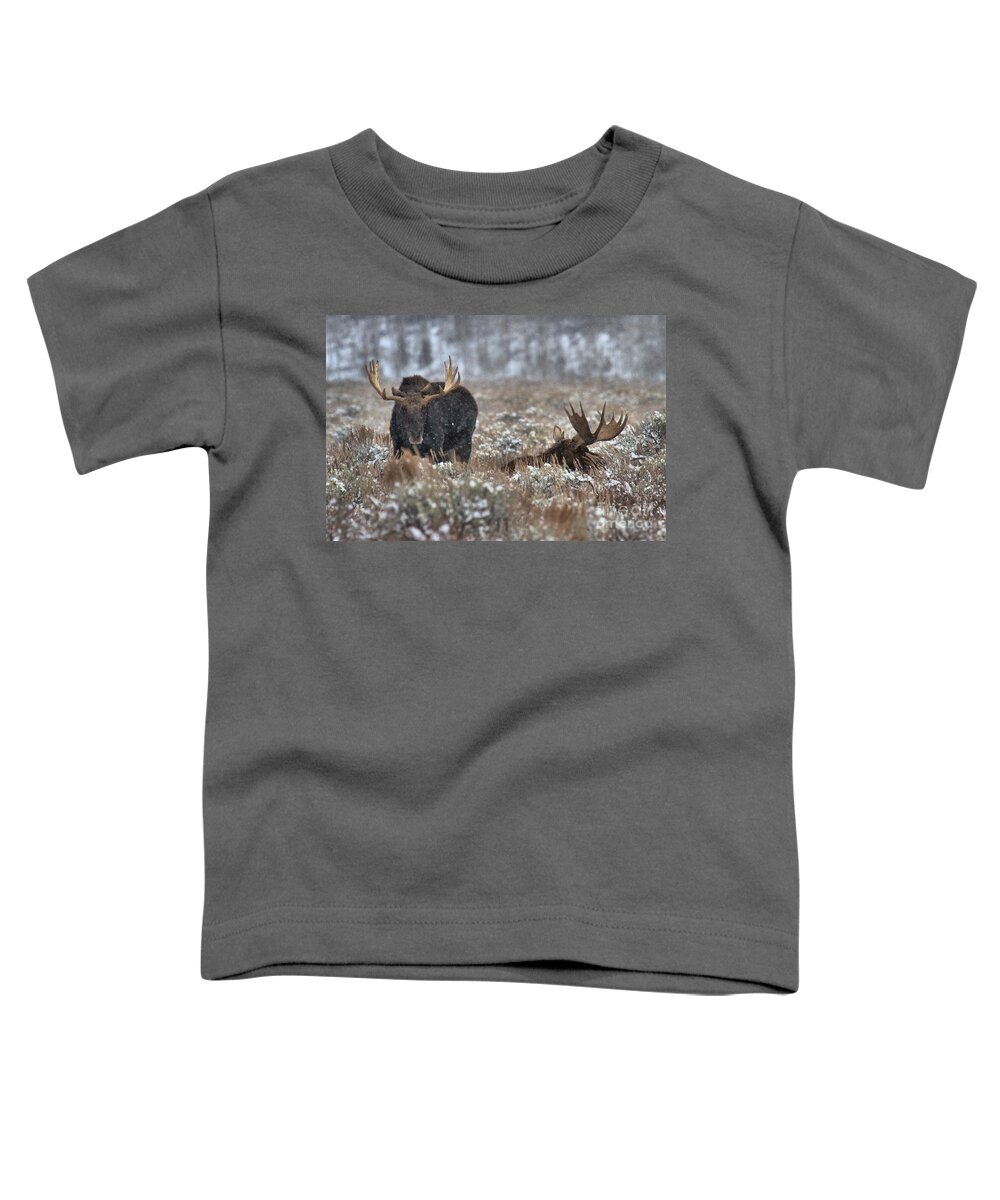  Toddler T-Shirt featuring the photograph Antlers In The Brush by Adam Jewell