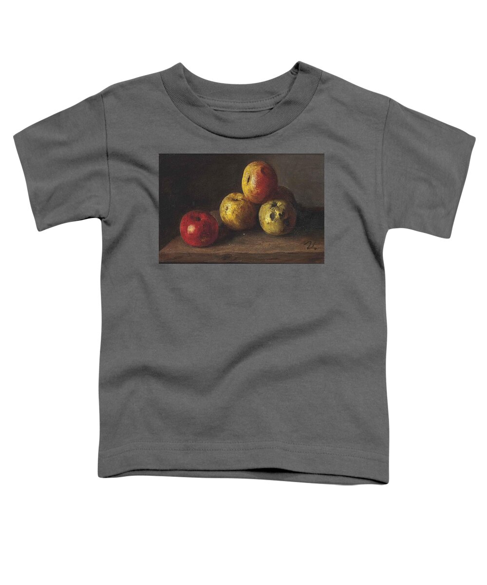 Antoine Vollon Toddler T-Shirt featuring the painting Apples by Antoine Vollon