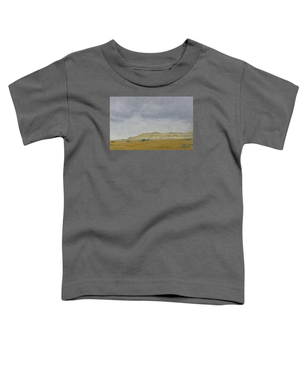 North Dakota Toddler T-Shirt featuring the pastel April in the Badlands by Cris Fulton