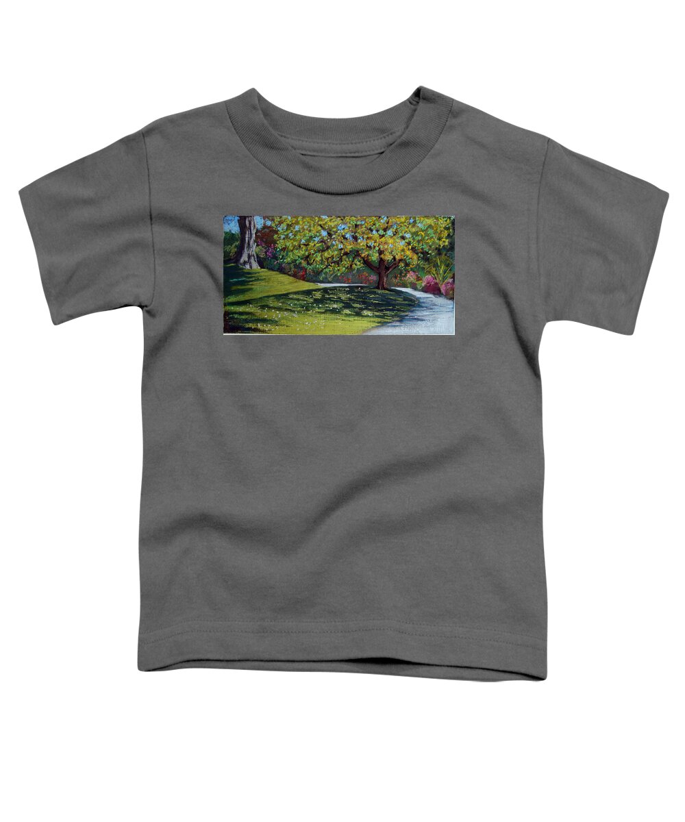 Pastel Toddler T-Shirt featuring the pastel Arboretum Path by Karen Coggeshall
