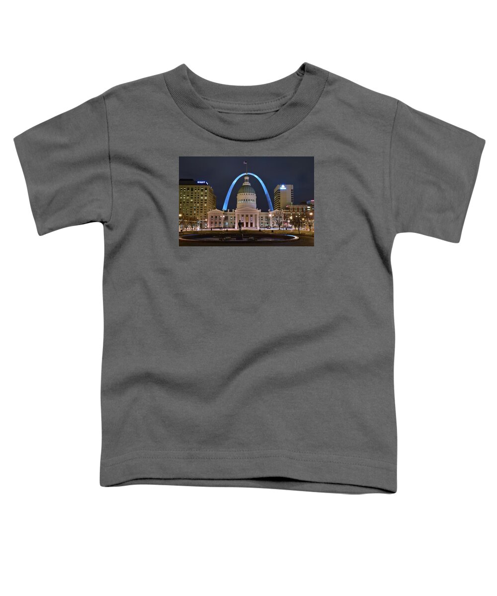 St Toddler T-Shirt featuring the photograph Arch from Downtown by Frozen in Time Fine Art Photography