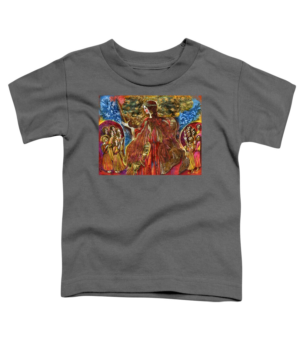 Russian Artists New Wave Toddler T-Shirt featuring the painting Archangel Michael by Maya Gusarina