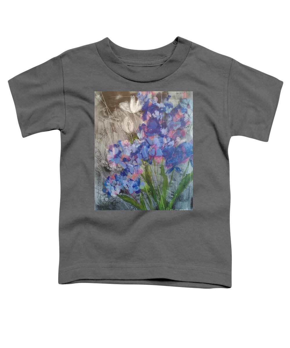 Wild Flowers Toddler T-Shirt featuring the painting Arizona Blues by Sherry Harradence