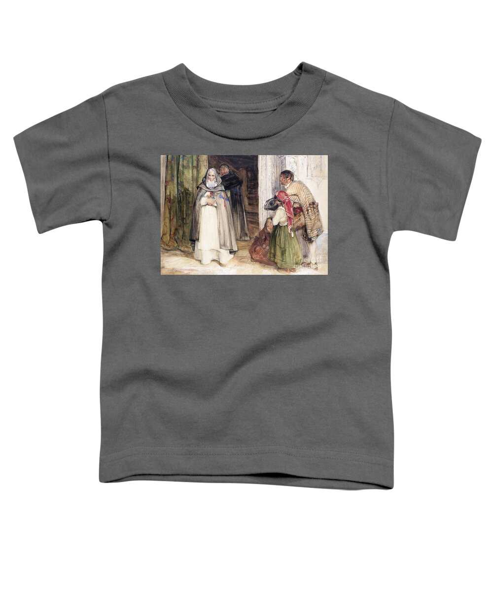John Frederick Lewis - Asking For Alms Toddler T-Shirt featuring the painting Asking for Alms by MotionAge Designs