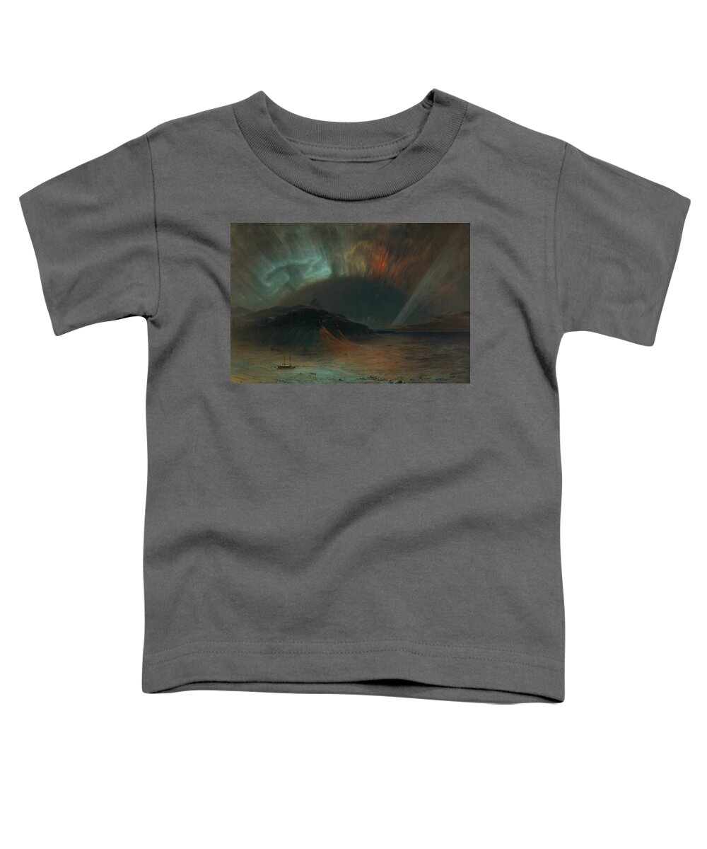 Frederic Edwin Church Toddler T-Shirt featuring the painting Aurora Borealis by Frederic Edwin Church