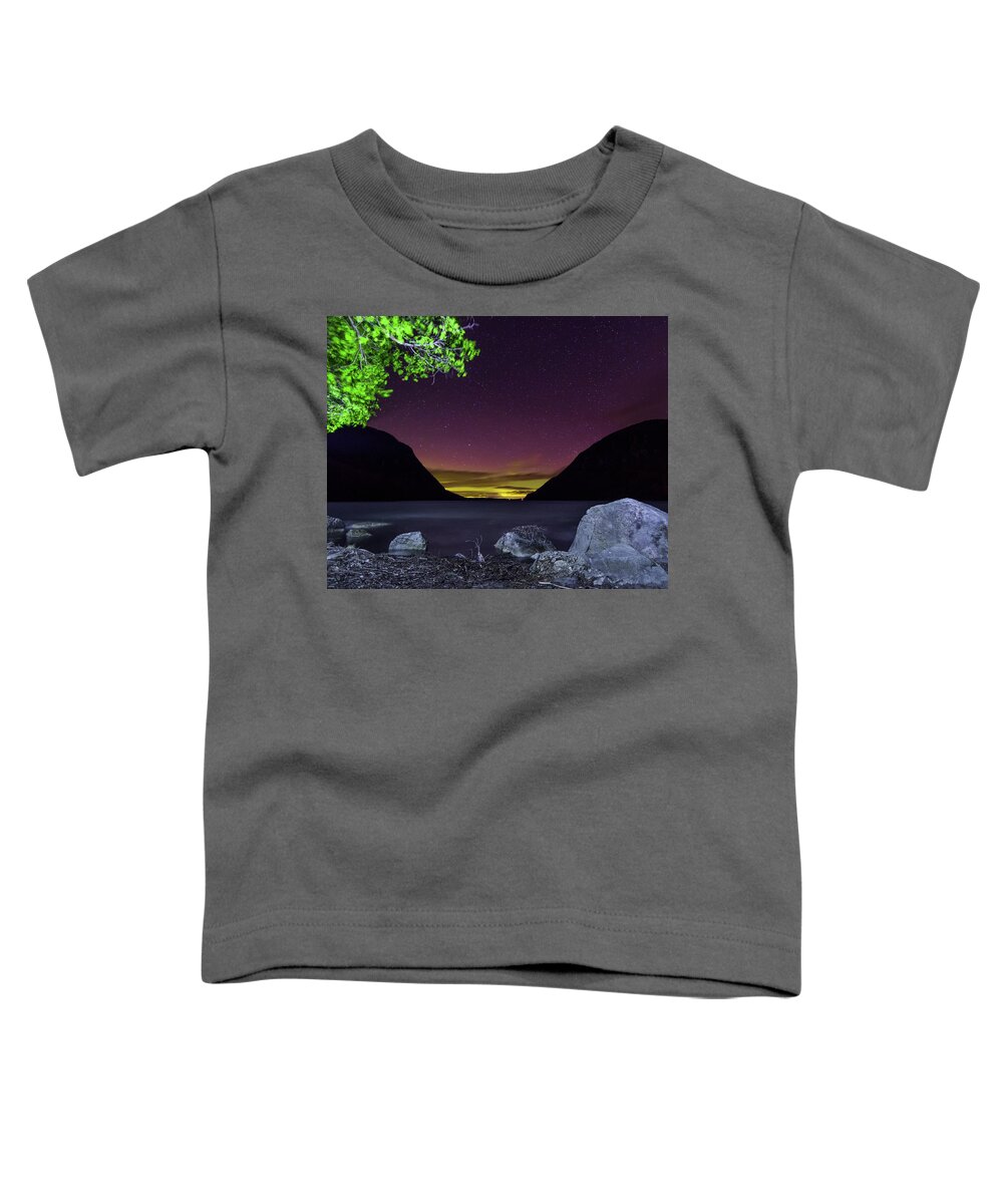 Aurora Toddler T-Shirt featuring the photograph Aurora Over Lake Willoughby by Tim Kirchoff
