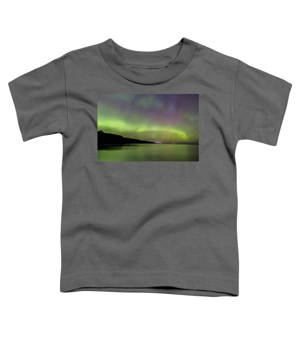 Aurora Toddler T-Shirt featuring the photograph Aurora Over Superior 7 by Paul Schultz