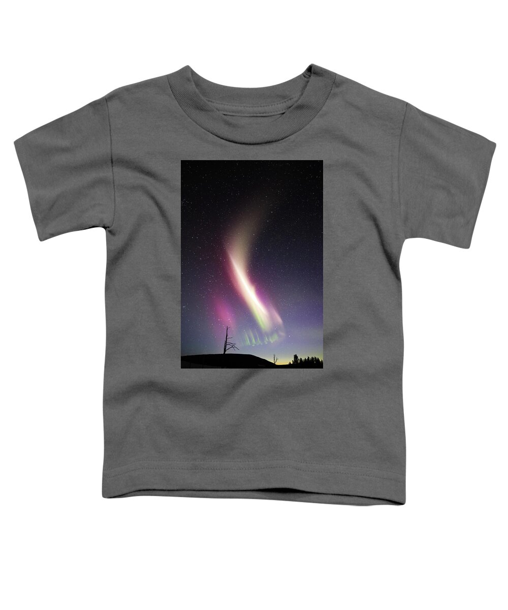 Aurora Toddler T-Shirt featuring the photograph Auroral Phenomonen called Steve 1 by Jean Clark