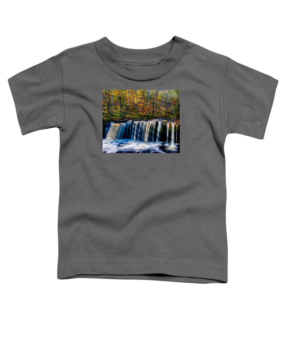 Flowing Toddler T-Shirt featuring the photograph Autumn Afternoon at Wolf Creek by Rikk Flohr
