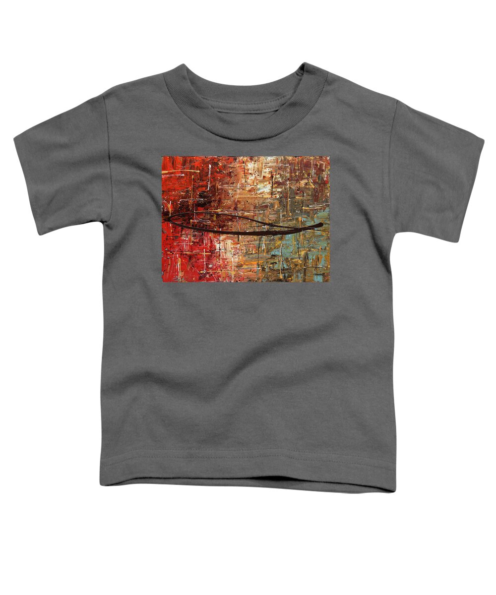 Abstract Art Toddler T-Shirt featuring the painting Autumn by Carmen Guedez