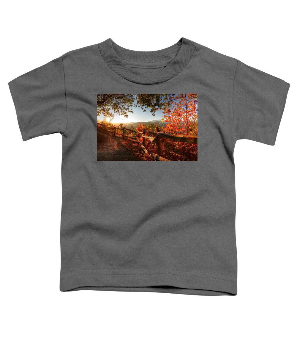 Autumn Landscape From Cataloochee In The Great Smoky Mountains National Park Toddler T-Shirt featuring the photograph Autumn Landscape from Cataloochee in the Great Smoky Mountains National Park by Carol Montoya