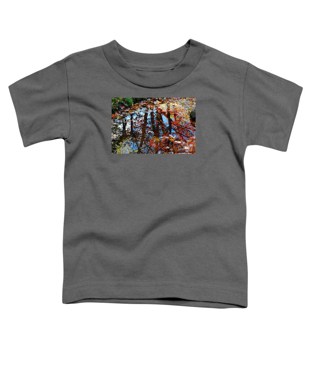 Autumn Toddler T-Shirt featuring the photograph Autumn Reflections by Nancy Mueller