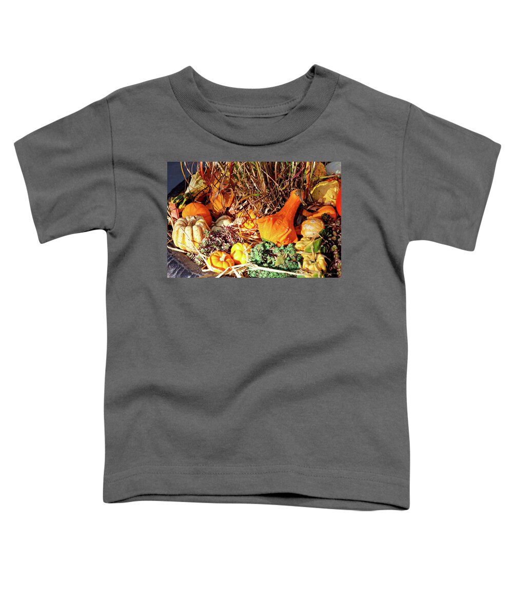 Autumn Toddler T-Shirt featuring the photograph Autumn - Squash - Feeling squashed by Mike Savad