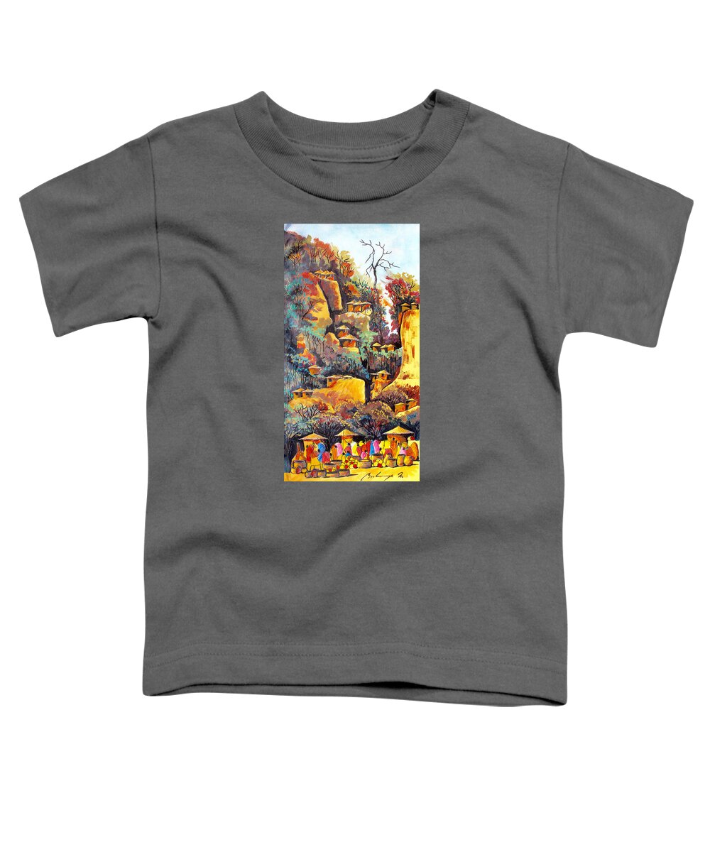 True African Art Toddler T-Shirt featuring the painting B 364 by Martin Bulinya