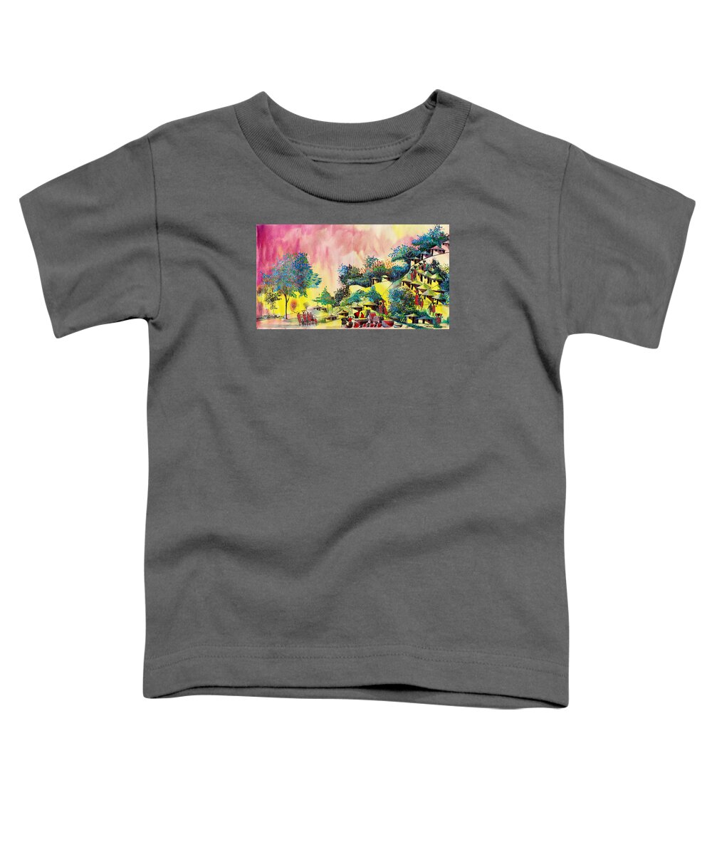 True African Art Toddler T-Shirt featuring the painting B-367 by Martin Bulinya