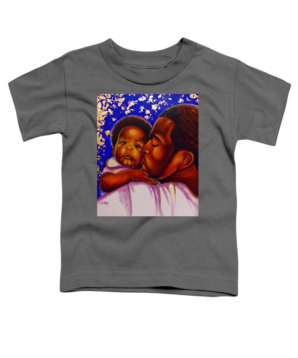 People Black Art Toddler T-Shirt featuring the painting Baby Boy by Emery Franklin