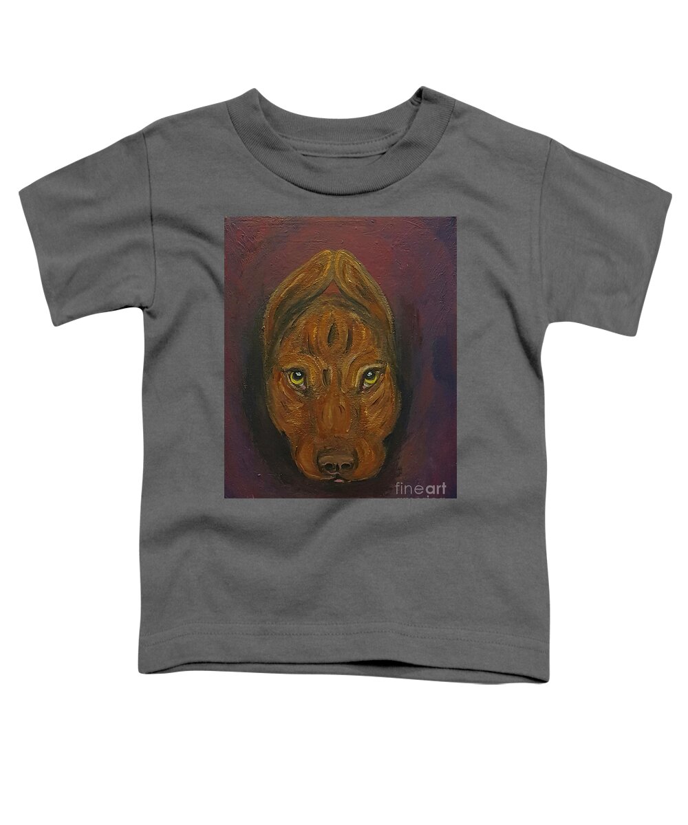 Pit Bull Toddler T-Shirt featuring the painting Baby Niko Pitty by Ania M Milo