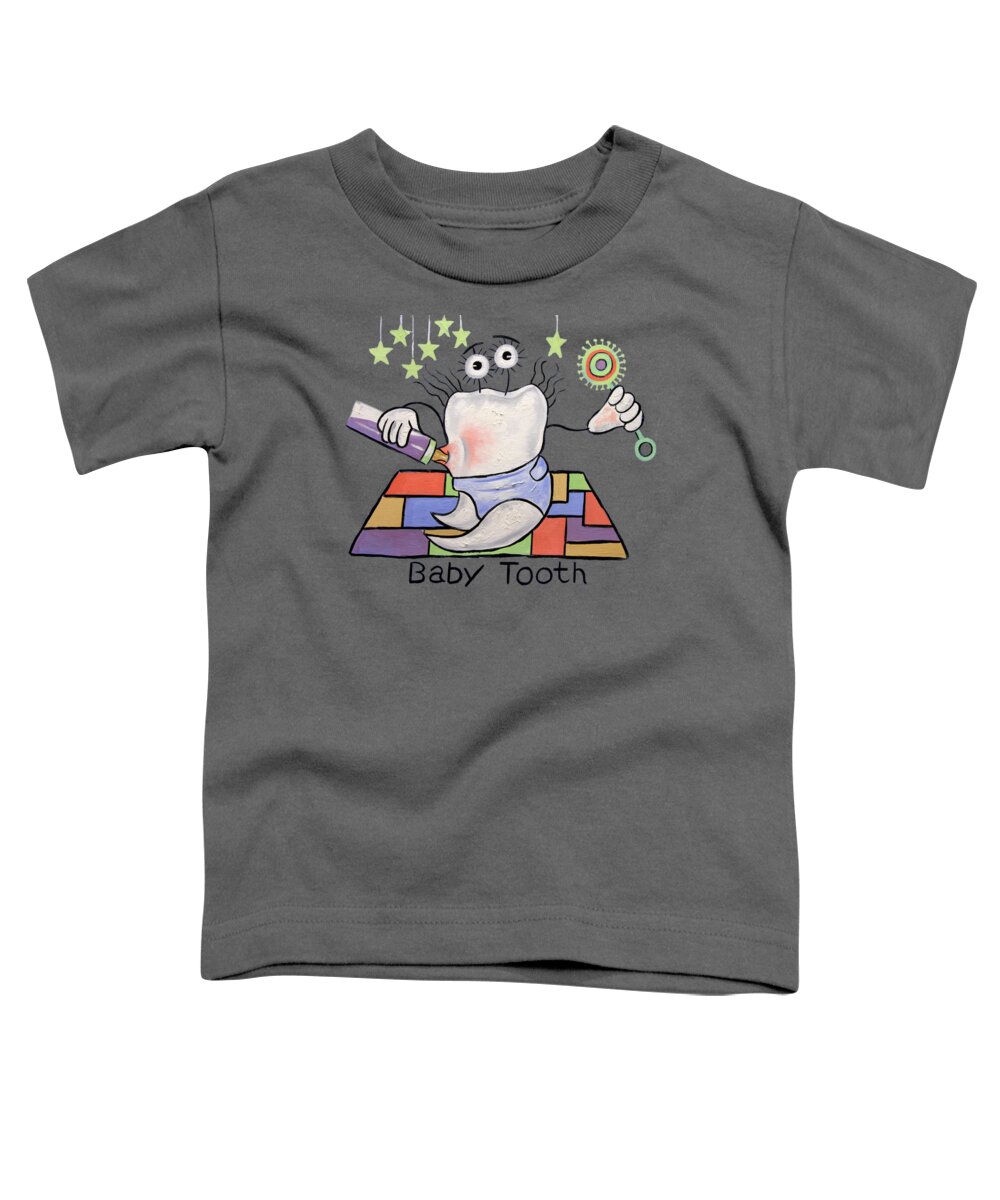 Baby Tooth T-shirts Toddler T-Shirt featuring the painting Baby Tooth T-Shirt by Anthony Falbo