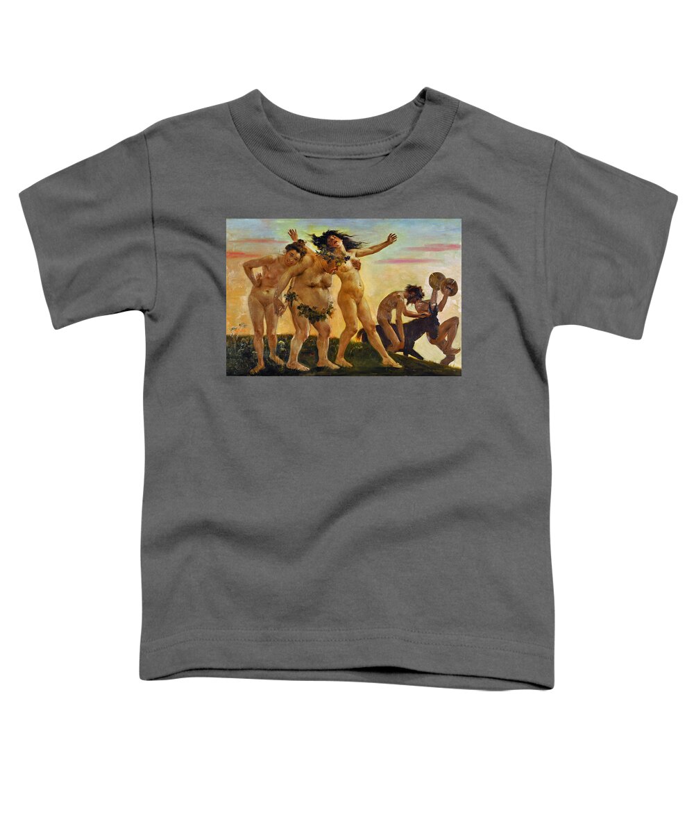 Lovis Corinth Toddler T-Shirt featuring the painting Baccants Returning Home by Lovis Corinth
