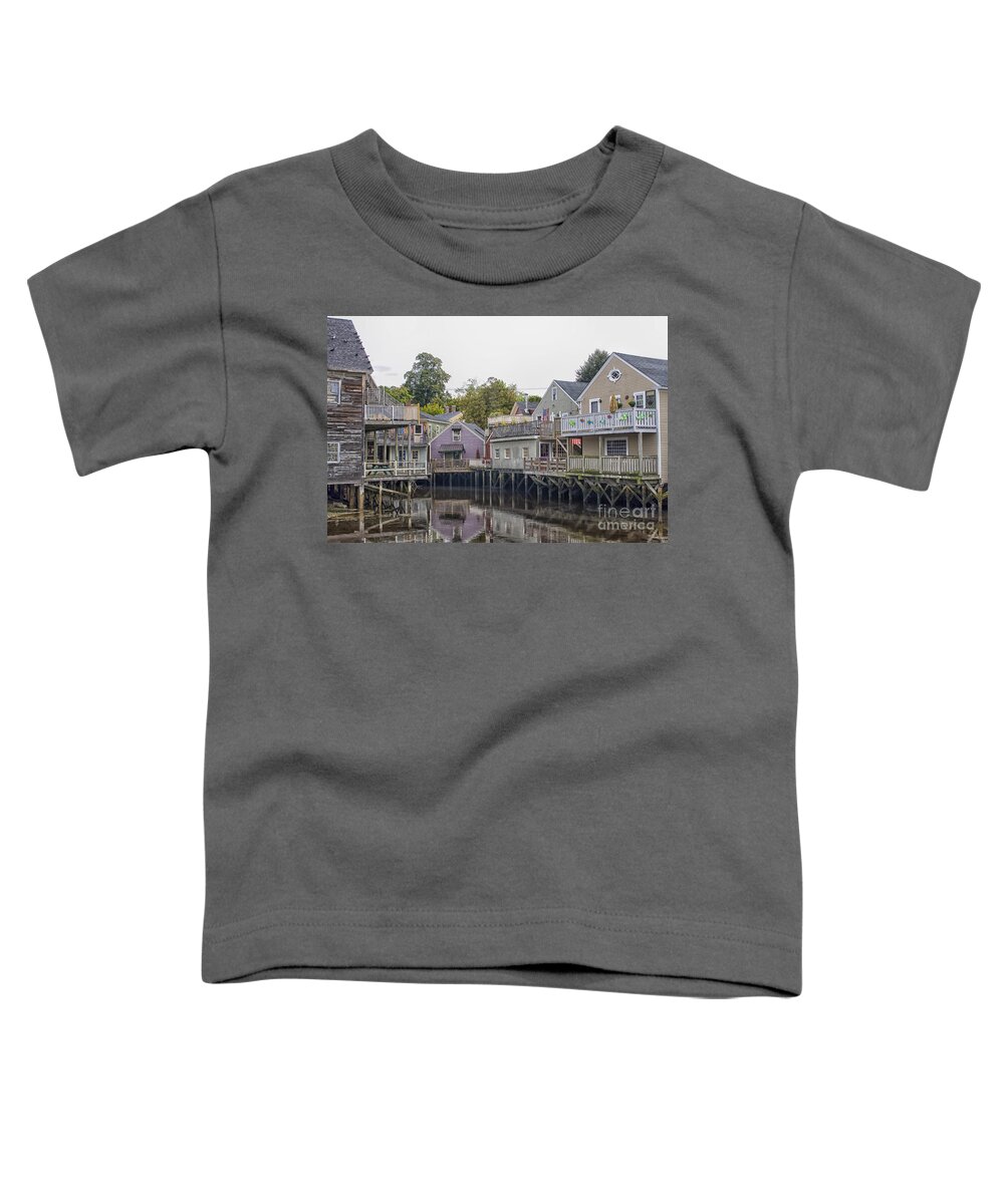 Back Toddler T-Shirt featuring the photograph Backside of wooden houses over water by Patricia Hofmeester