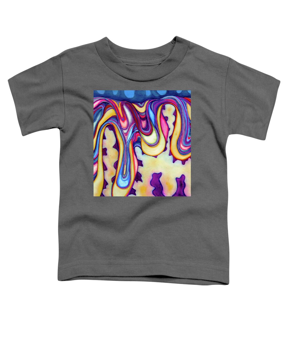 Undulating And Flowing Toddler T-Shirt featuring the painting Backyard Vibrations by Rod Whyte