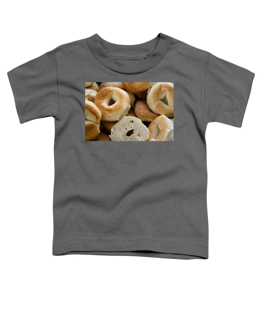Food Toddler T-Shirt featuring the photograph Bagels 1 by Michael Fryd