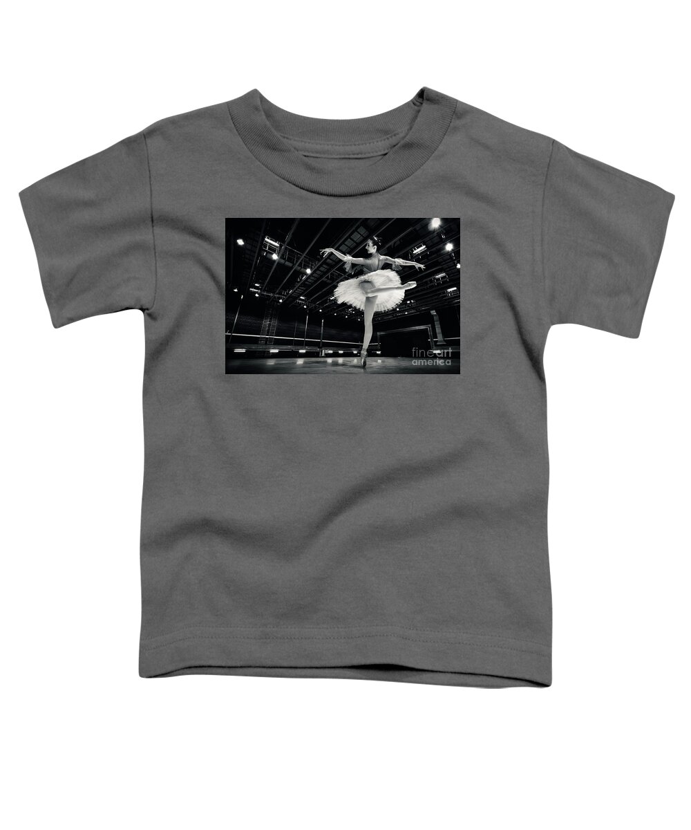 Ballet Toddler T-Shirt featuring the photograph Ballerina in the white tutu by Dimitar Hristov