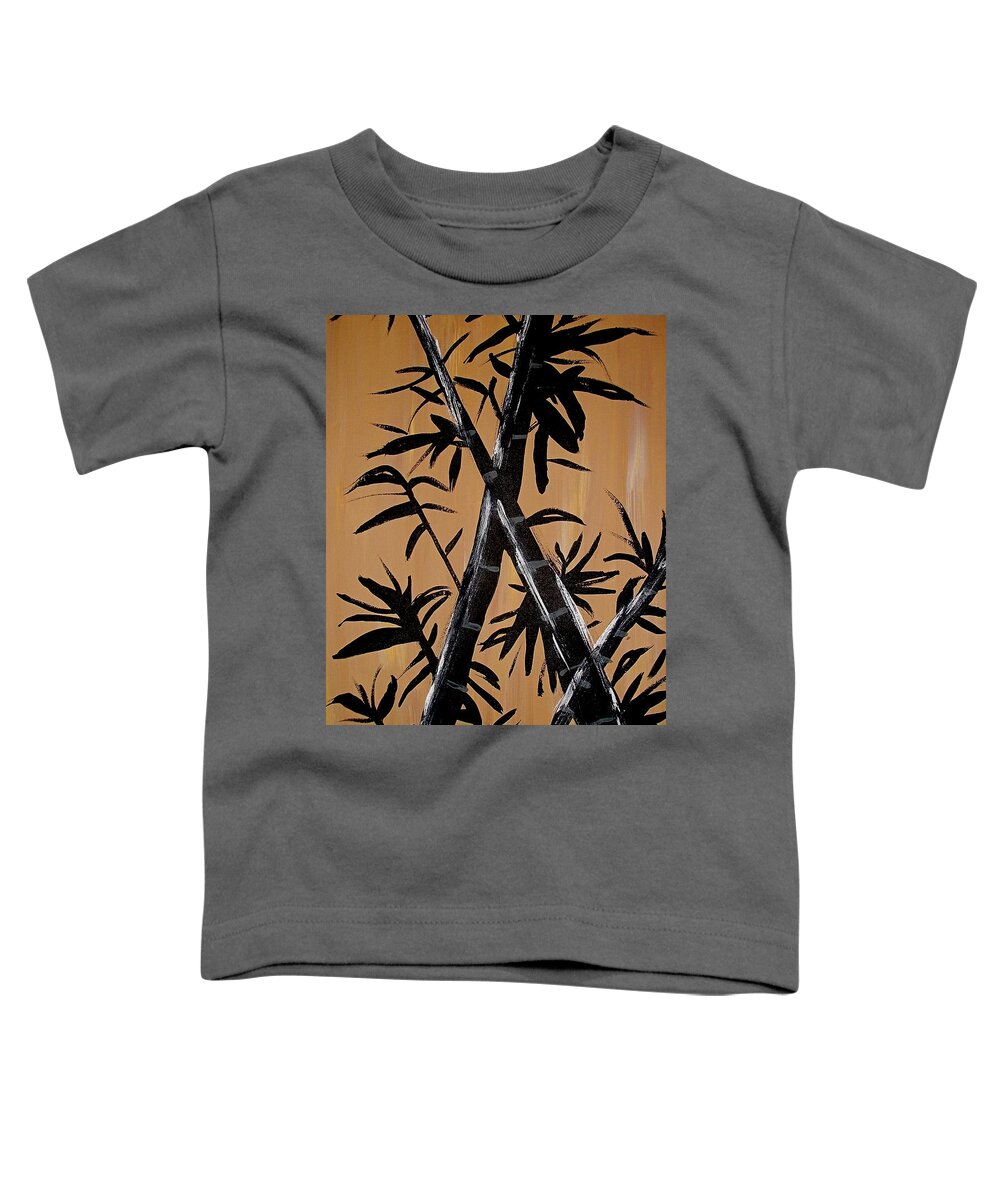 Bamboo Toddler T-Shirt featuring the painting Bamboo Brocade by Jilian Cramb - AMothersFineArt