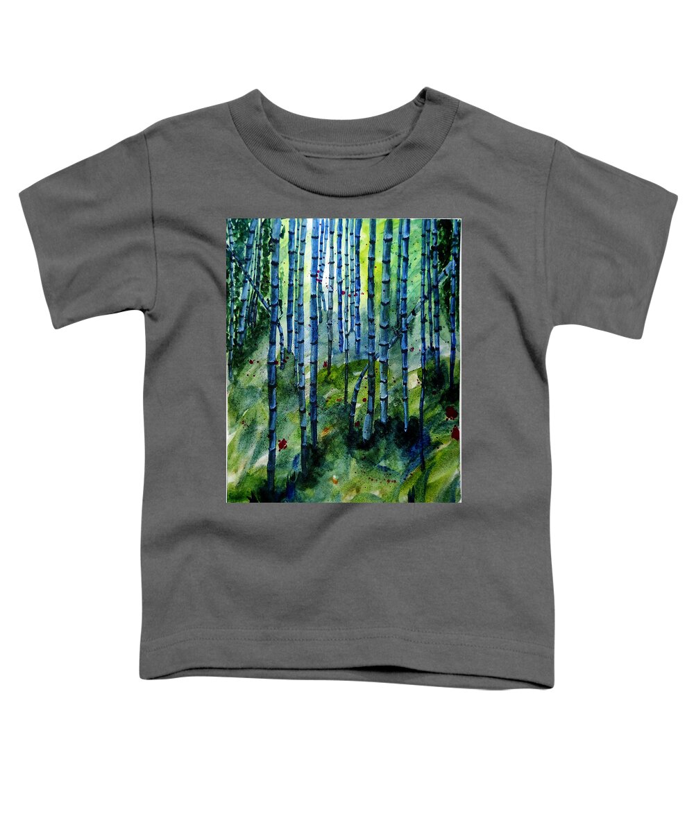 Bamboo Toddler T-Shirt featuring the painting Bamboo Forest by Carol Crisafi