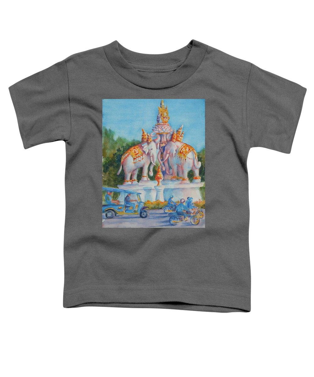 Bangkok Toddler T-Shirt featuring the painting Bangkok by Barbara Parisien