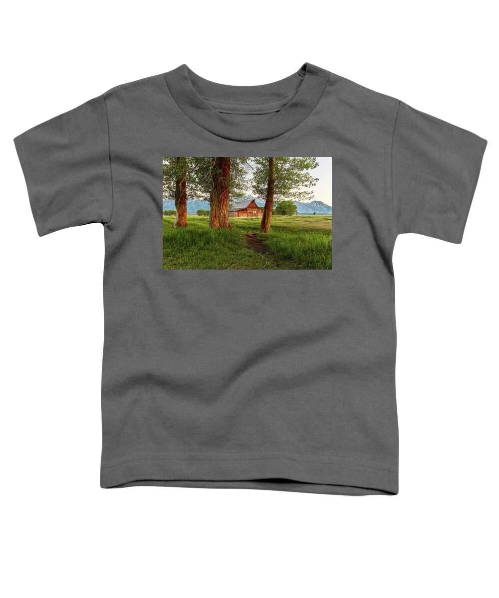 Photograph Toddler T-Shirt featuring the photograph Barn on the Path by Jon Glaser