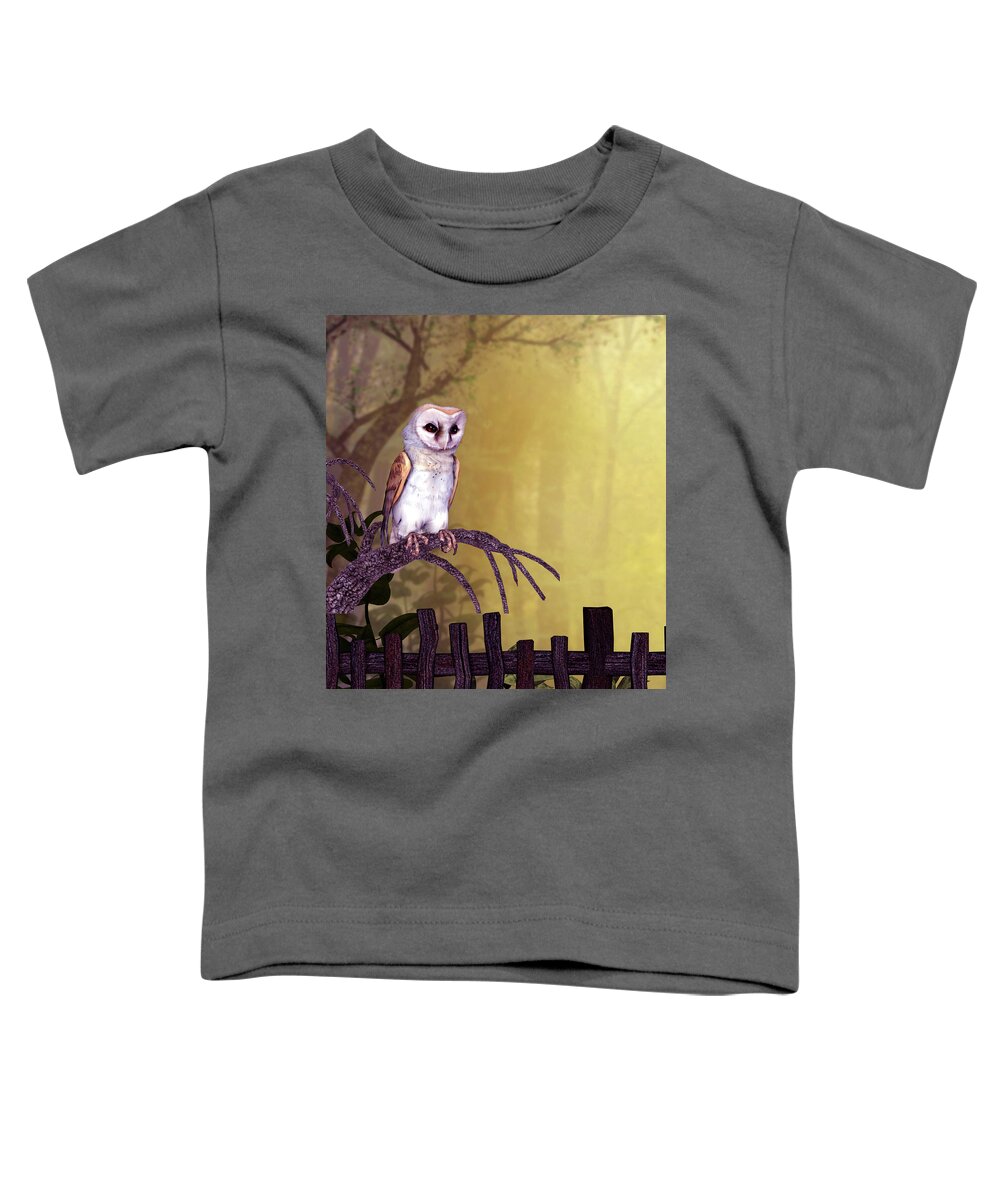 Barn Owl Toddler T-Shirt featuring the digital art Barn Owl by John Junek