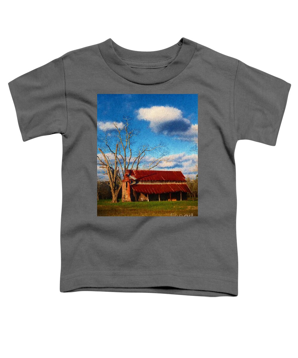 Fine Art Prints Toddler T-Shirt featuring the photograph Red Roof Barn 2 by Dave Bosse