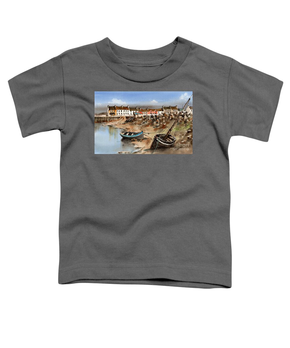 Ireland Toddler T-Shirt featuring the painting Barna village, Galway by Val Byrne