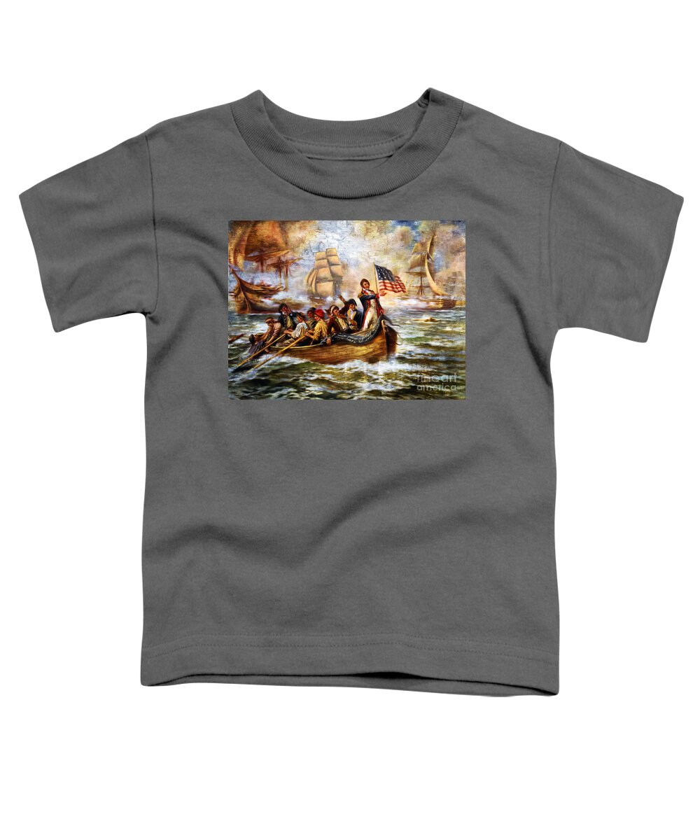 Battle Toddler T-Shirt featuring the painting Battle of Lake Erie by Carlos Diaz